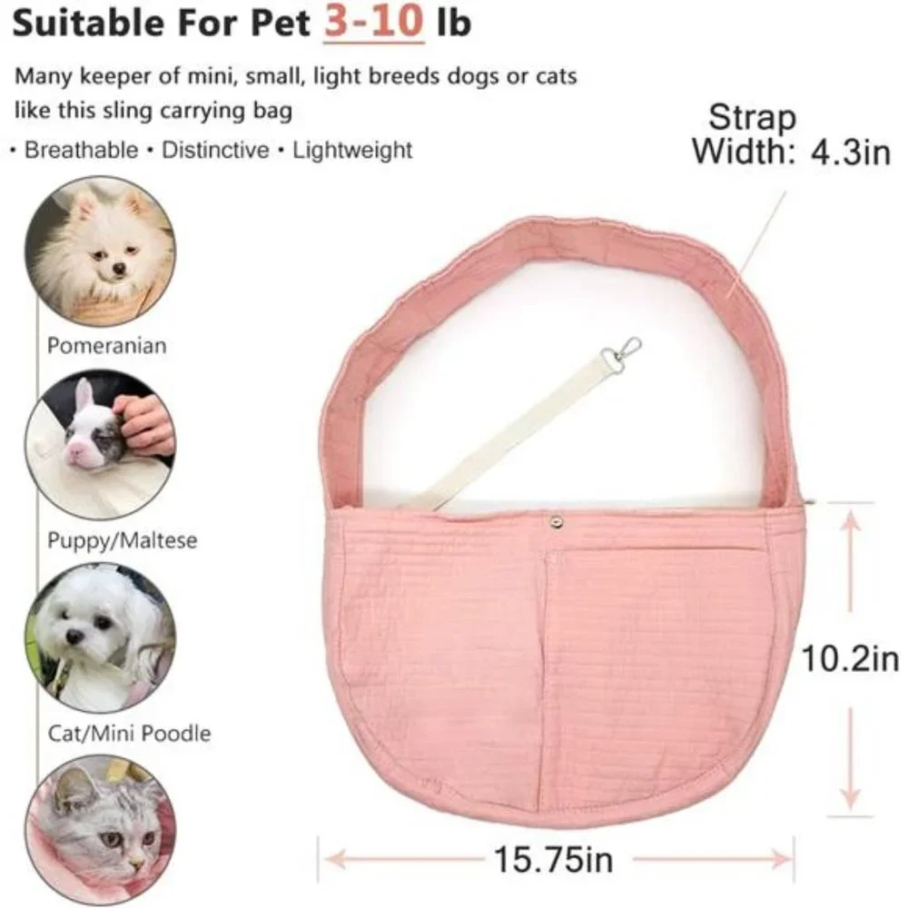 Small Dog Carrier Sling Dog Sling Carrier for Small Dogs Puppies Cats, Big Pouch